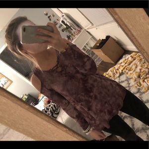 AEO soft and sexy cut shoulder long sleeve shirt